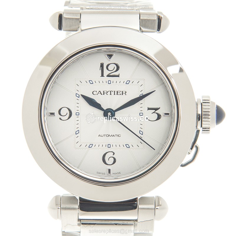 Exquisite Cartier Pasha De Cartier Replica with Automatic Movement Silver Dial Watch