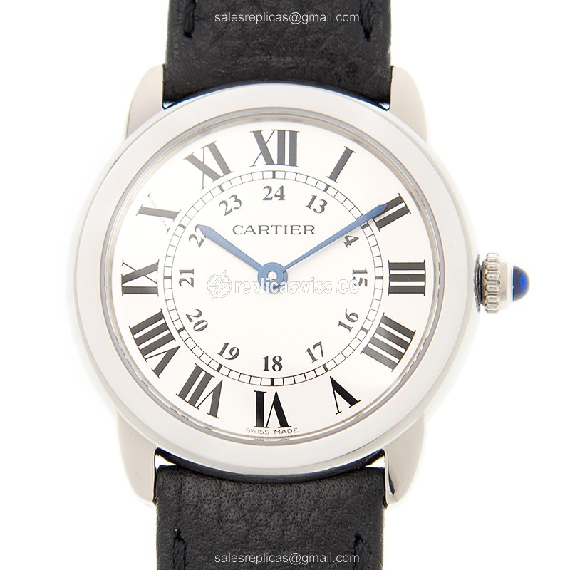 Exquisite Cartier RONDE SOLO De CARTIER Replica in Silver Dial Stainless Steel, Automatic