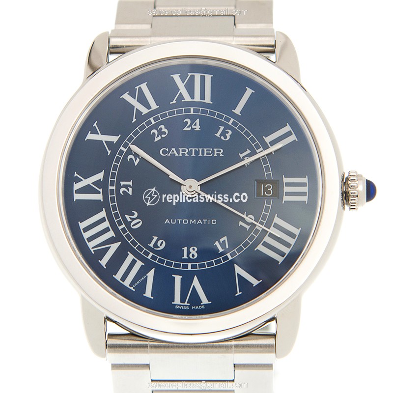 Exquisite Cartier ROTONDE DE CARTIER Replica with Automatic Movement Blue Dial, Crafted in