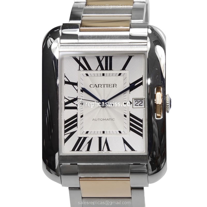 Exquisite Cartier TANK White Dial Replica, Automatic Movement & Stainless Steel Case Watch