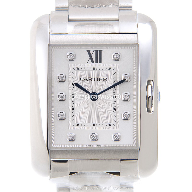 Exquisite Cartier W4TA0004 Tank Replica Watch | Silver Dial & Stainless Steel Case