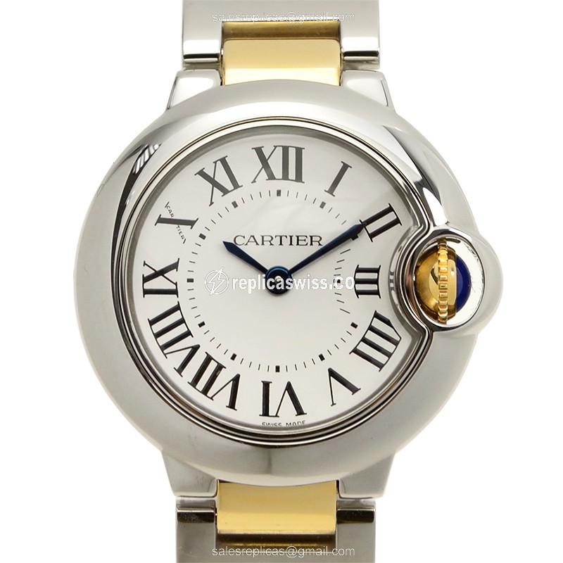 Exquisite Cartier W69007Z3 Ballon Bleu Quartz Steel Watch | White Dial & 18kt Silver Band