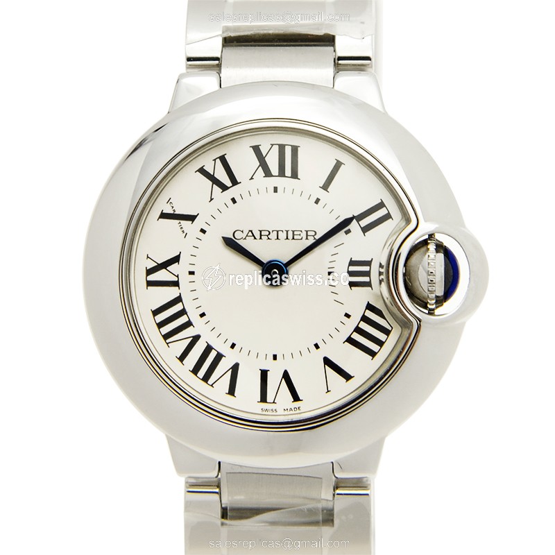 Exquisite Cartier W69010Z4 BALLON BLEU Replica in Stainless Steel & Silver Dial, Quartz Movement