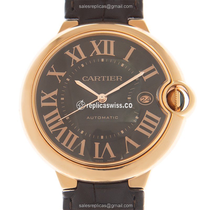 Exquisite Cartier W6920037 BALLON BLEU Replica in 18kt Gold, Automatic Movement & Elegant Brown