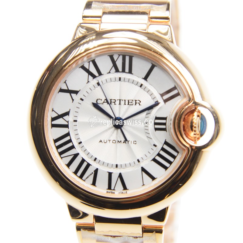 Exquisite Cartier W6920068 BALLON BLEU Replica with Automatic Movement White Dial in 18kt Gold