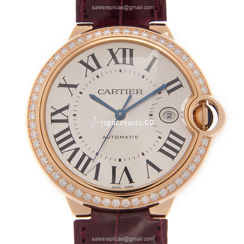 Exquisite Cartier WJBB0035 BALLON BLEU Replica with Automatic Movement & Polished 18kt Rose Gold