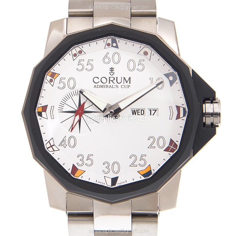 Exquisite Corum A947/03553 Admiral Cup Replica in Stainless Steel with Automatic Movement & White