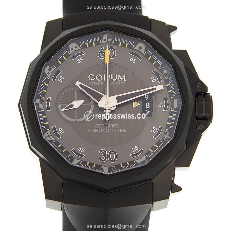 Exquisite Corum Admiral's Cup Titanium Replica with Automatic Movement Black Dial Watch