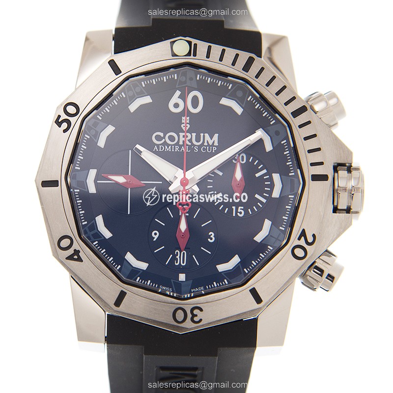 Exquisite Corum Admirals Cup Replica Watch with Automatic Movement Black Dial, Crafted in