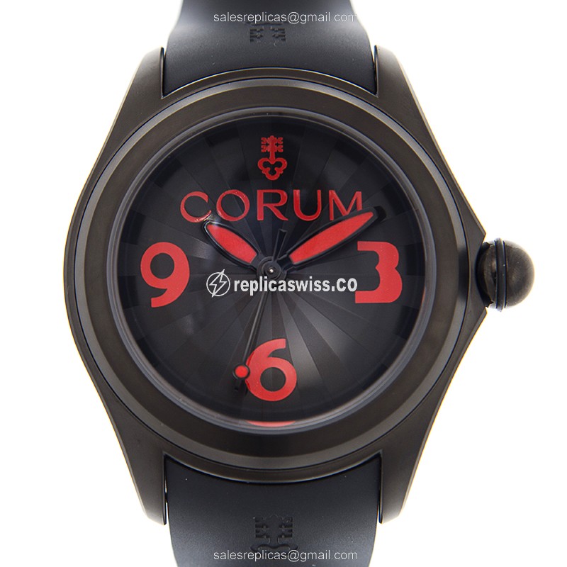 Exquisite Corum BR01 Bubble Replica Watch | Automatic Movement | Black Dial & Rubber Strap