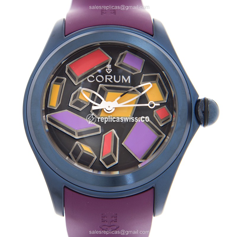 Exquisite Corum Bubble Replica Watch: Automatic Movement, Black Dial, Steel Case