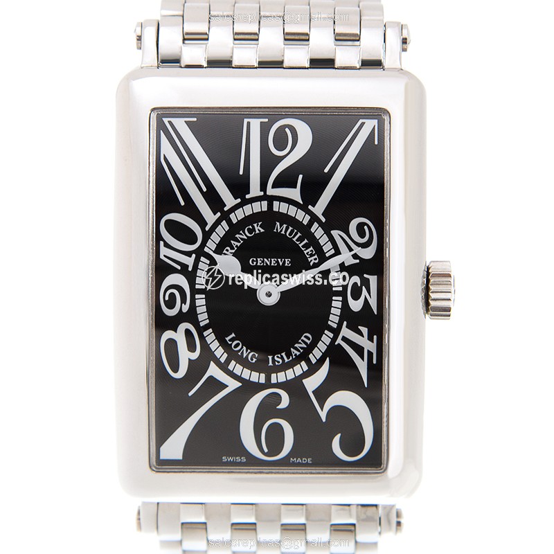 Exquisite Franck Muller 1002 QZ Quartz Replica | Black Dial | Stainless Steel Case Watch