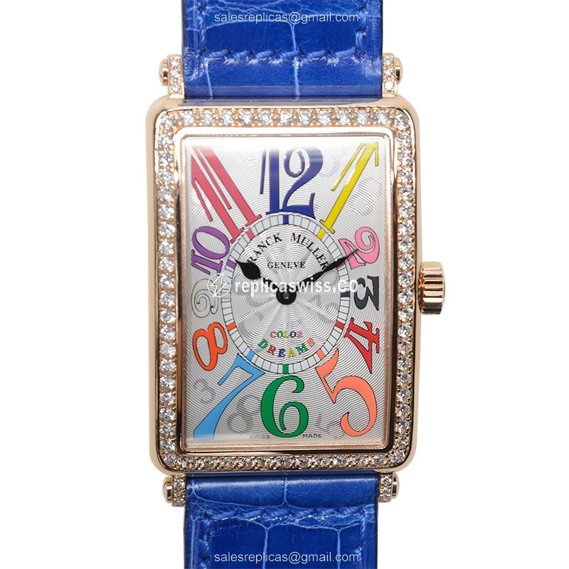 Exquisite Franck Muller 1002 Replica with Quartz Movement, Silver Dial & 18kt Rose Gold Case Watch