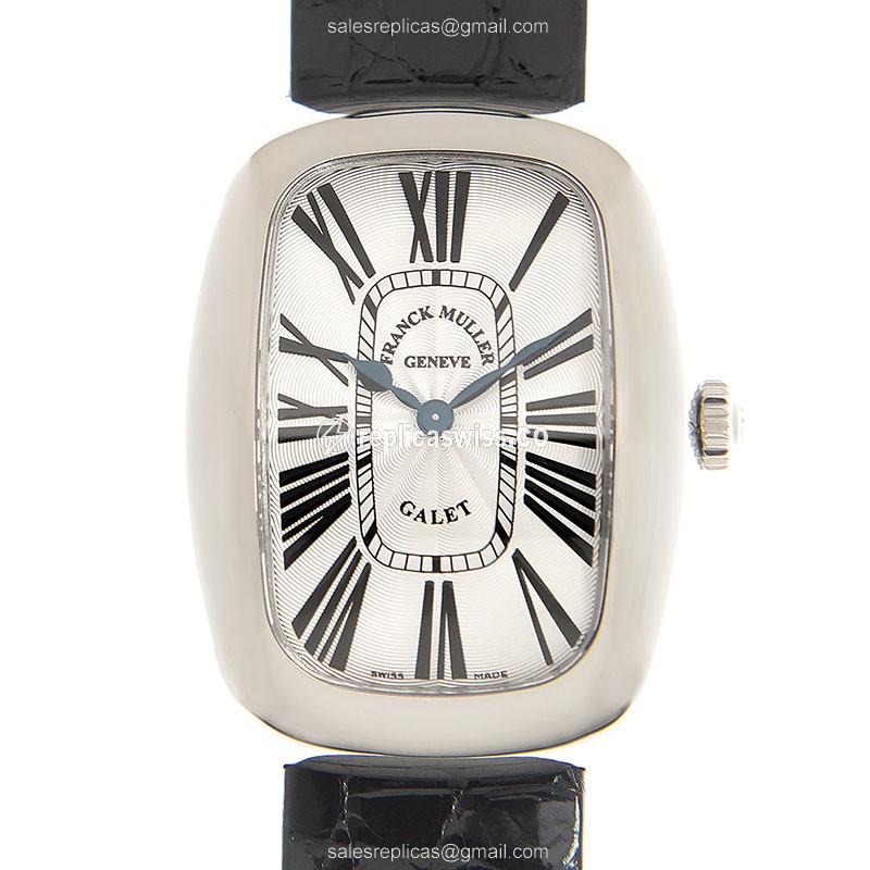 Exquisite Franck Muller 3002 L CALET AC GALET Quartz Steel Replica Watch, Sleek Silver Dial, Luxury