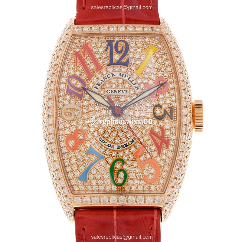 Exquisite Franck Muller 5850 SC COL DRM D CD Replica with Automatic Movement, 18kt Rose Gold Case &
