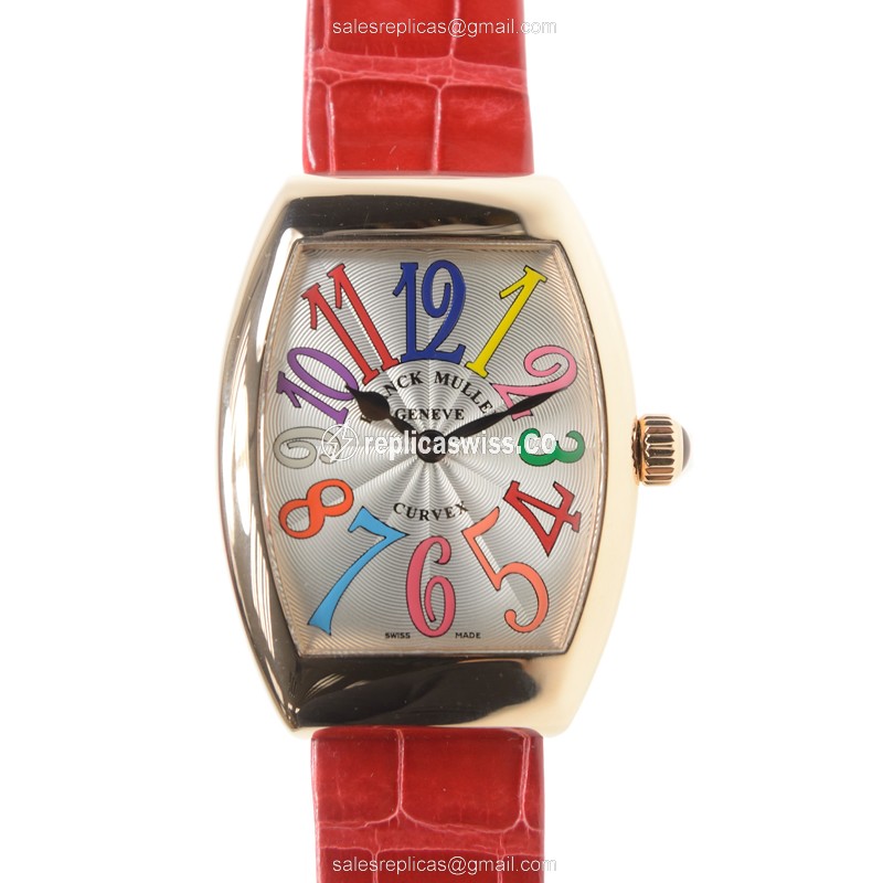 Exquisite Franck Muller 7562 QZ Master Complication Quartz Watch | 18kt Gold Case | Silver Dial