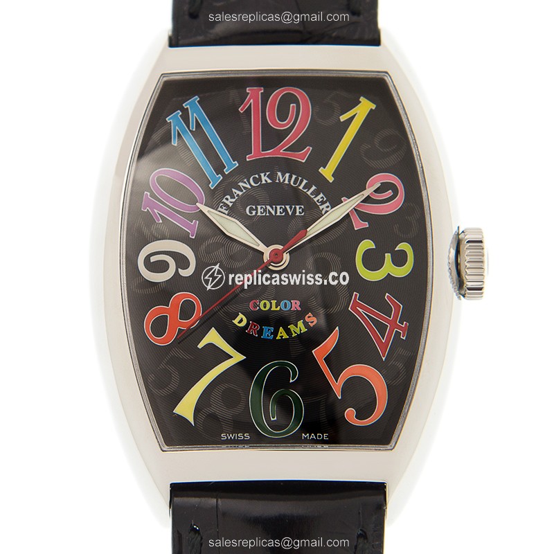 Exquisite Franck Muller 7851 COL DRM Curvex Replica in Black with Automatic Movement Stainless