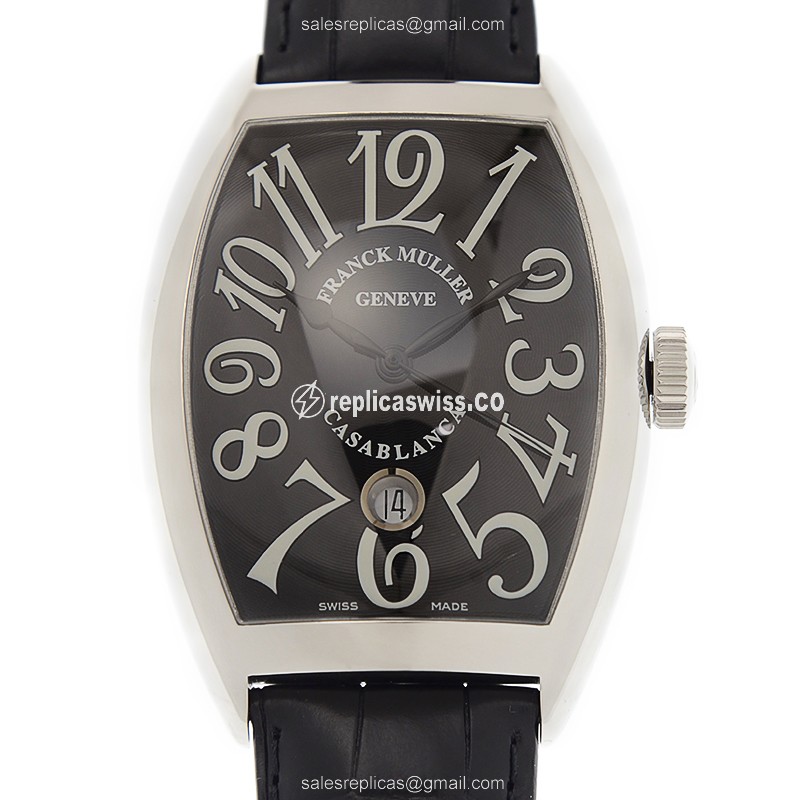 Exquisite Franck Muller 8880 B C DT CASABLANCA Replica in Stainless Steel & Black Dial, Automatic