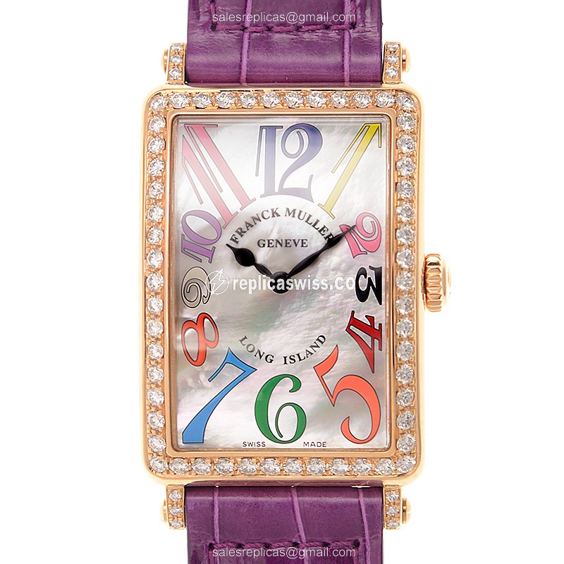 Exquisite Franck Muller 952 Replica in White Dial & Rose Gold Case with Quartz Movement Watch