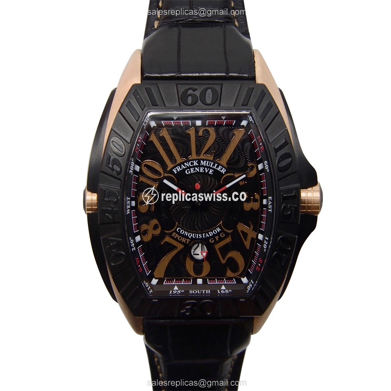 Exquisite Franck Muller 9900 SC DT GPG Conquistador Replica in 18kt Rose Gold, Automatic Movement &