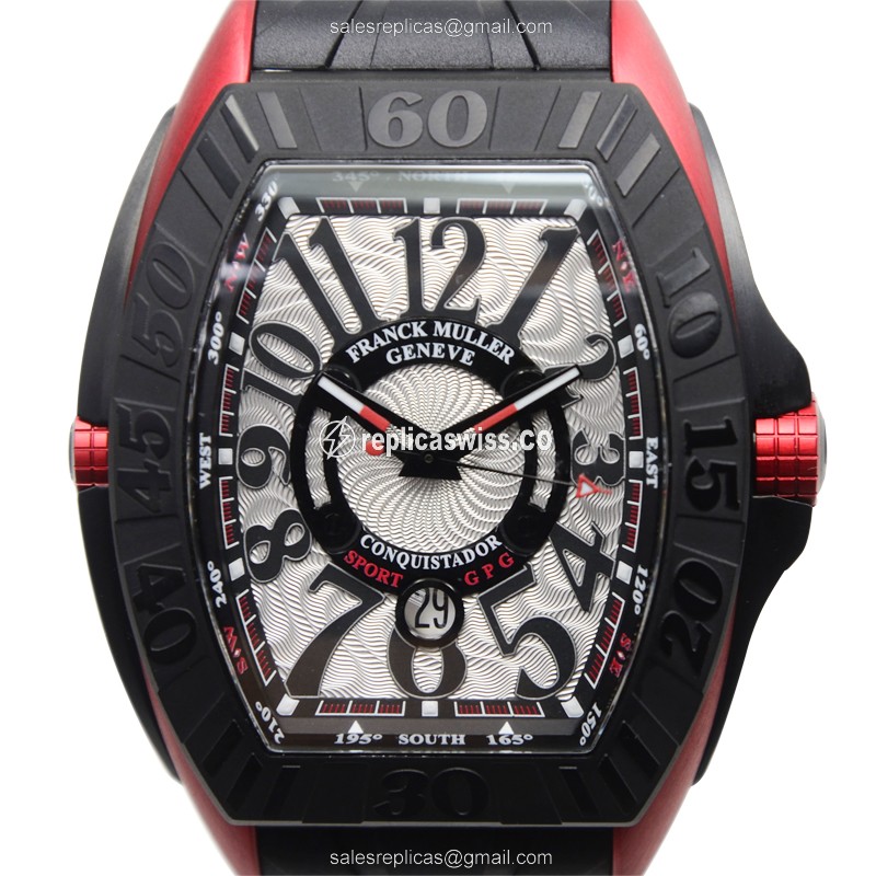 Exquisite Franck Muller Conquistador GPG Replica, Automatic Movement, Aluminum Case, Silver Dial