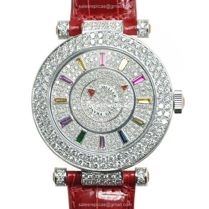 Exquisite Franck Muller DM42 COL DRM D2R CD Replica Watch in 18kt White Gold with Automatic