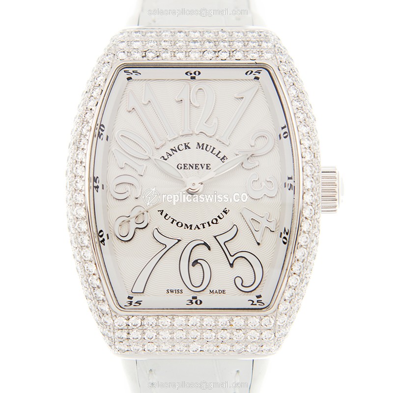 Exquisite Franck Muller V 32 SC Vanguard Replica, Automatic Movement, White Dial & Stainless Steel