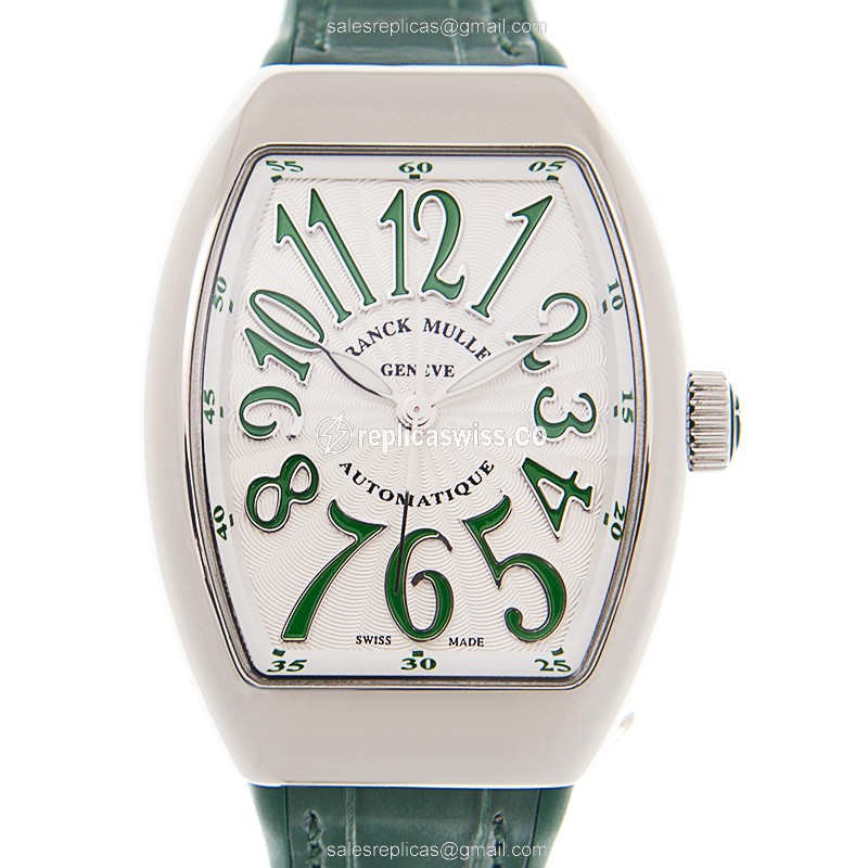Exquisite Franck Muller V 32 SC Vanguard Replica with Automatic Movement & White Dial on Green