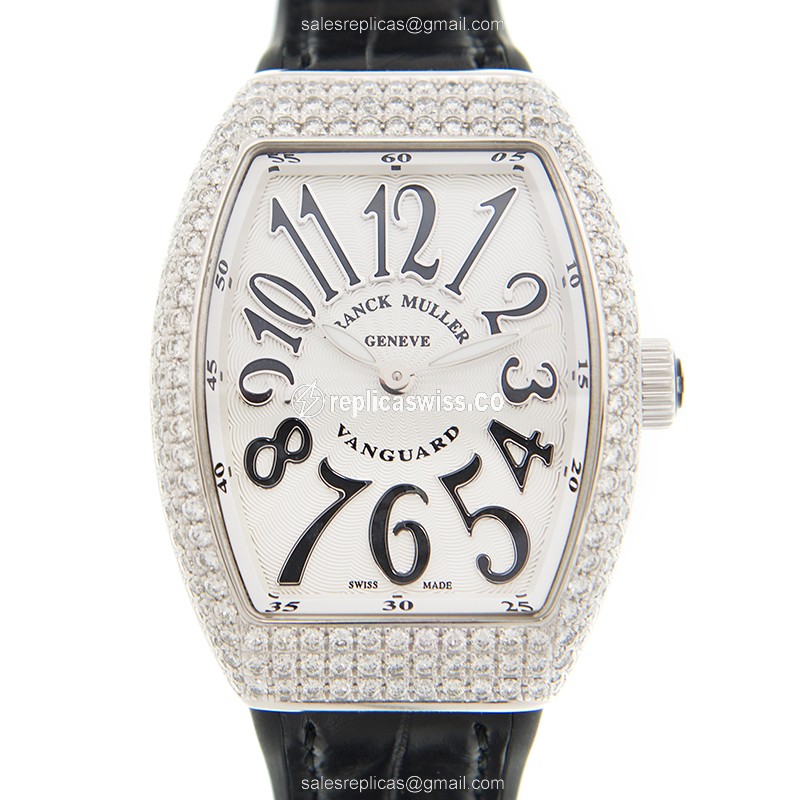 Exquisite Franck Muller V32QZD Vanguard Replica, White Dial & Stainless Steel Case, Quartz Movement