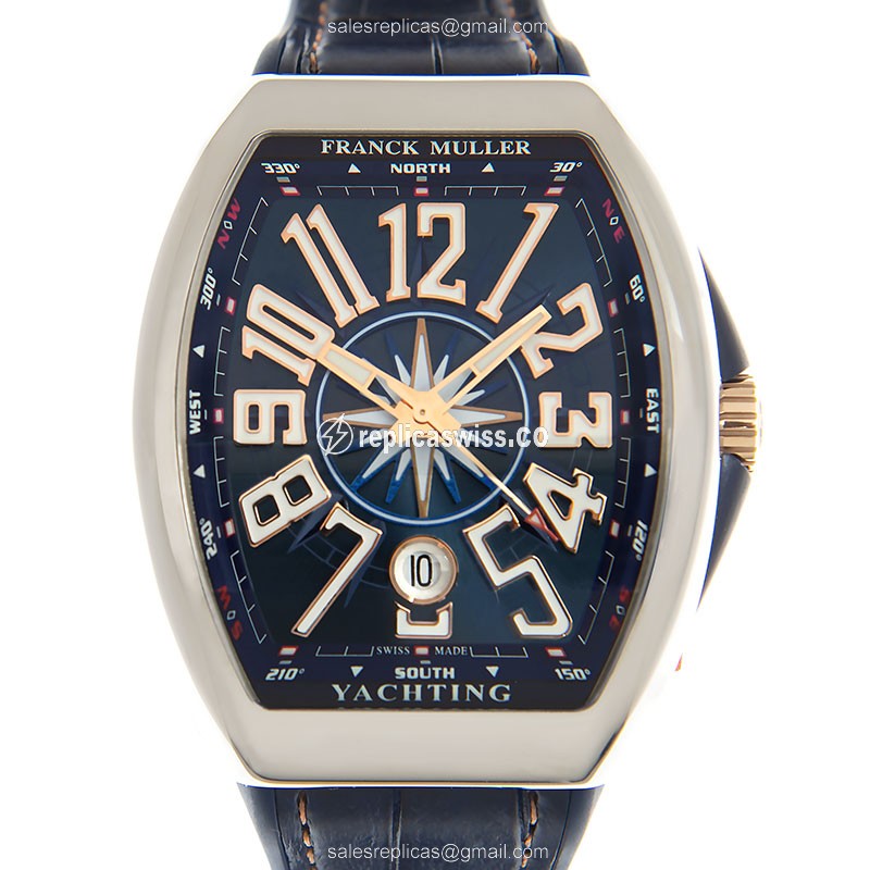 Exquisite Franck Muller V41 Yachting replica, Automatic movement, Stainless Steel case, Blue dial &