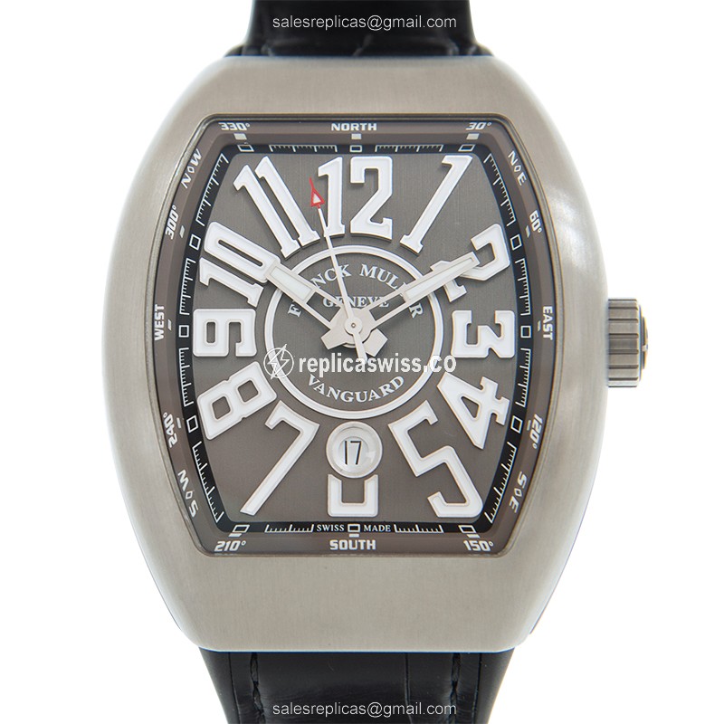 Exquisite Franck Muller Vanguard Automatic Replica, Grey Dial, Leather Strap, Sapphire Crystal Watch