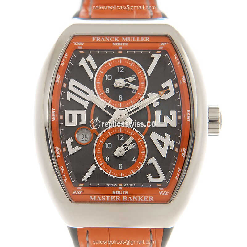 Exquisite Franck Muller Vanguard MB SC DT Replica, Automatic Movement, Stainless Steel Case & Gray