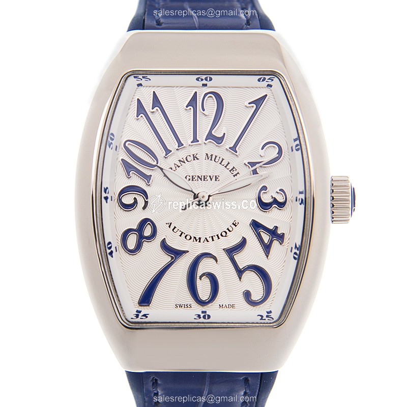 Exquisite Franck Muller Vanguard SC AT FO Replica, Automatic Movement, Stainless Steel Case & Blue