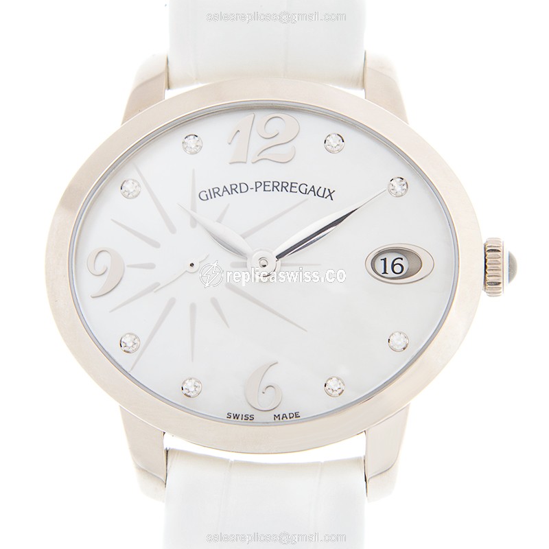 Exquisite Girard Perregaux 80484-53-761-BK7A CATS EYE Replica with White Dial & Automatic Movement