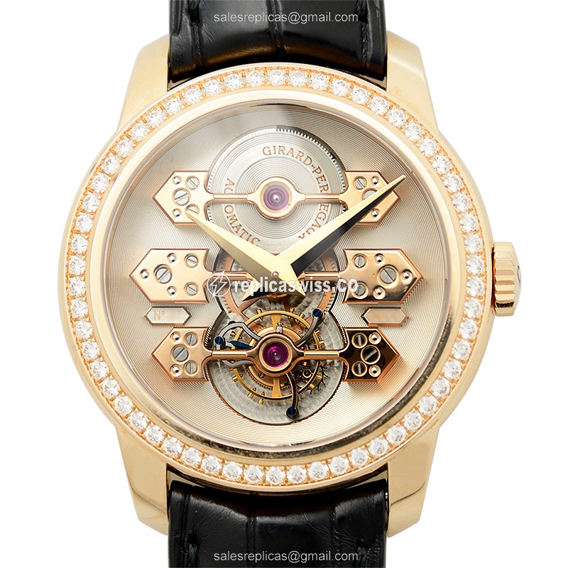Exquisite Girard Perregaux 99193D52A001BA6A Replica, Automatic Movement, 18kt Beige