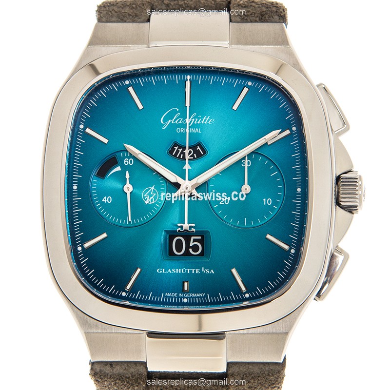 Exquisite Glashutte 1-37-02-06-02-35 Replica Watch | Blue Dial, Automatic Movement, Stainless Steel