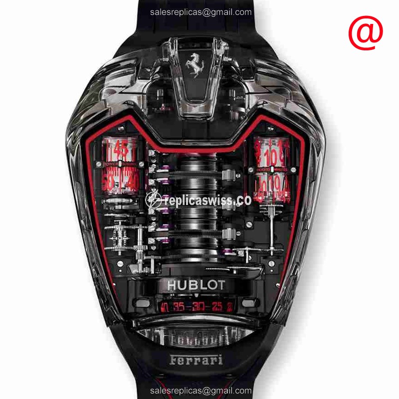 Exquisite Hublot 905.JN.0001.RX Replica, Manual Wind, Sapphire Crystal Case, Black Rubber Strap