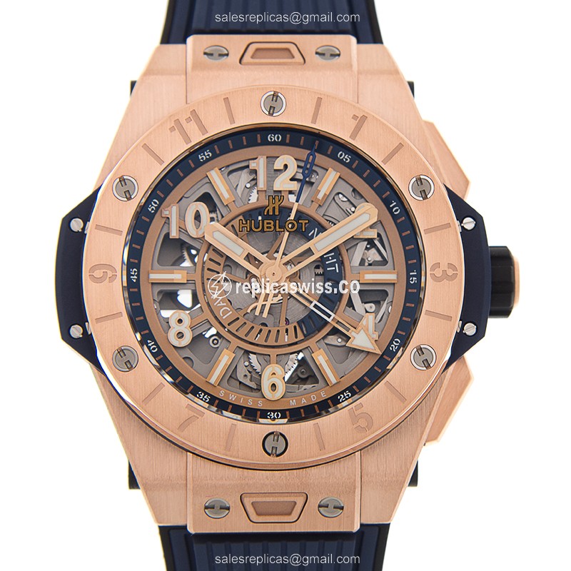 Exquisite Hublot Big Bang Replica in 18kt Rose Gold with Automatic Movement Sapphire Crystal