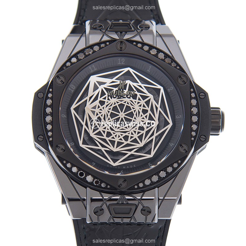 Exquisite Hublot BIG BANG Replica in Black Ceramics Case, Automatic Movement, Genuine Sapphire