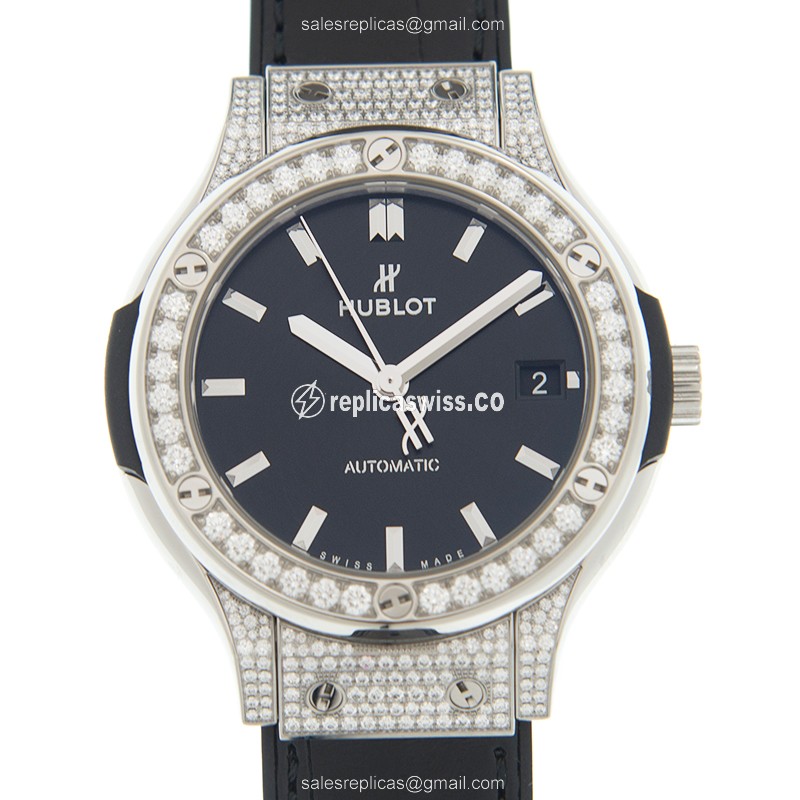 Exquisite Hublot BIG BANG Replica in Black Dial & Titanium Case, Automatic Movement Watch