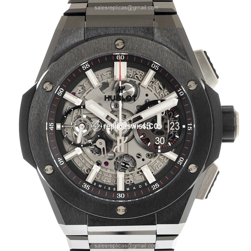 Exquisite Hublot BIG BANG Replica in Ceramic Case & Automatic Movement, Transparent Dial, Black