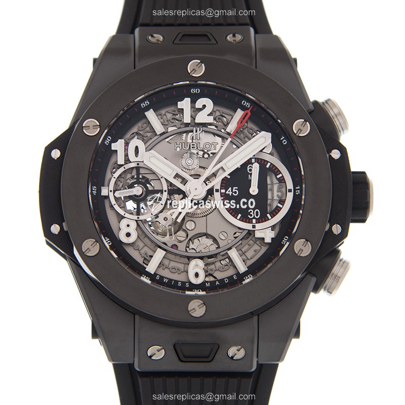 Exquisite Hublot BIG BANG Replica in Ceramic Case with Silver Dial Automatic Movement Watch