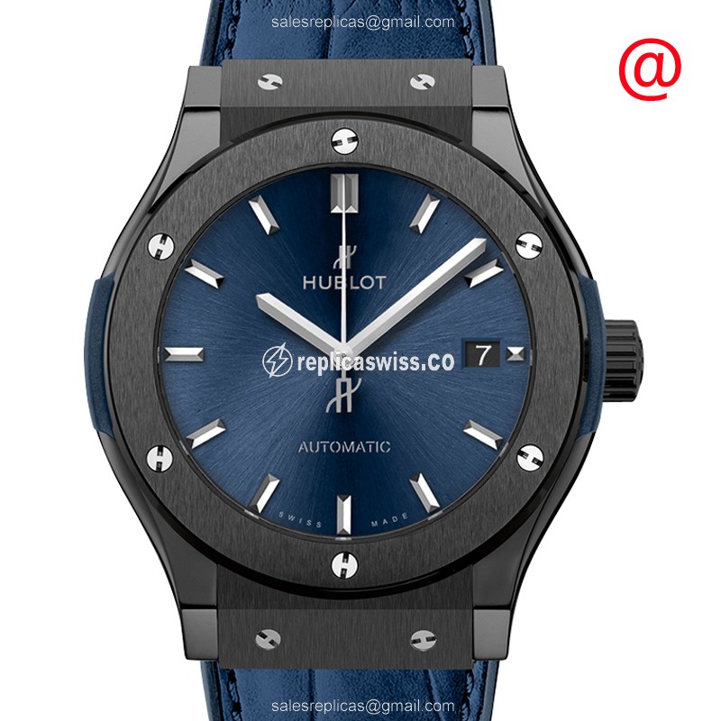 Exquisite Hublot Classic Fusion Replica in Blue Ceramic Case with Automatic Movement Watch