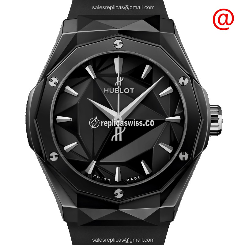 Exquisite Hublot Classic Fusion Replica with Automatic Movement Black Ceramic Dial Watch