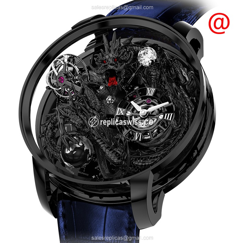 Exquisite Jacob & Co AT112.31.DR.UA.ABVEA Replica Watch | Manual Wind | 18kt Gold Case | Black Dial