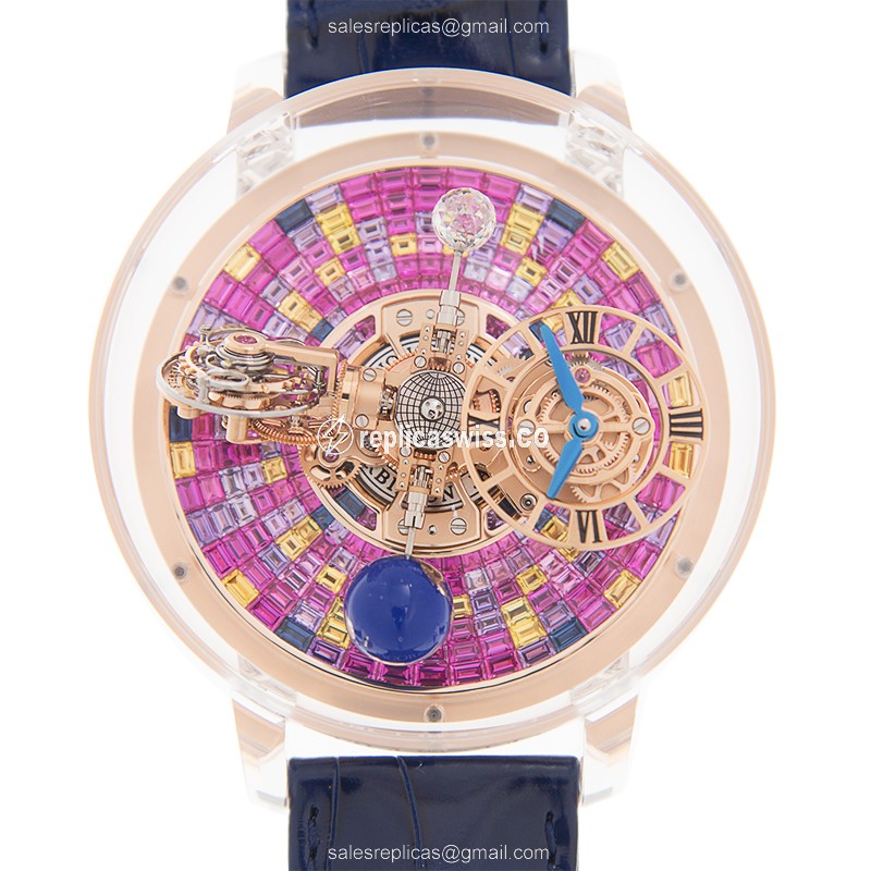 Exquisite Jacob & Co. AT130.48.HD.UC.B ASTRONOMIA Replica in 18kt Pink Gold, Automatic Movement &