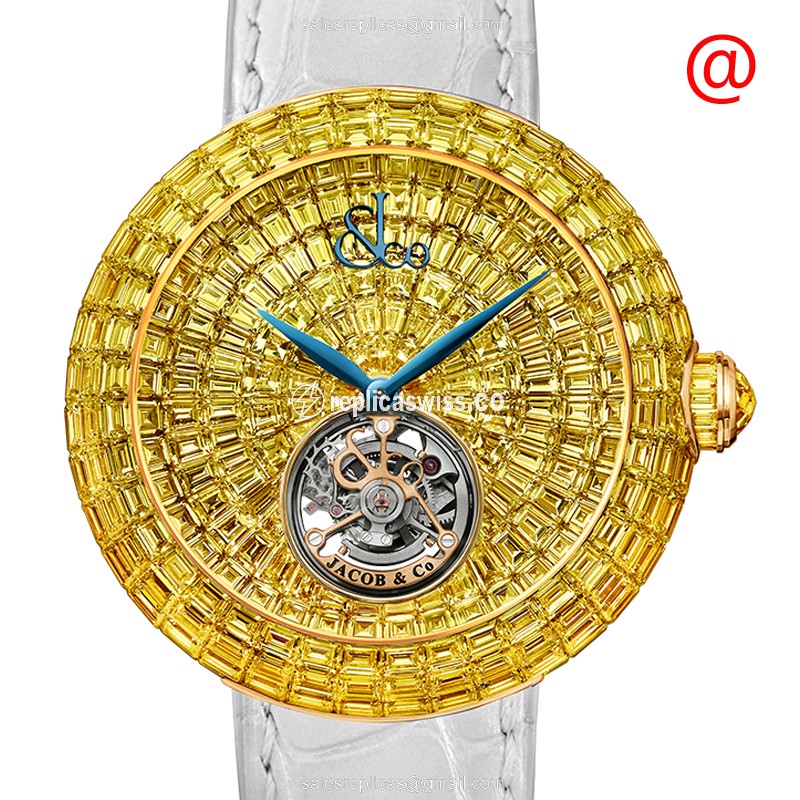 Exquisite Jacob & Co BT543.50.YD.UA.BSB4D Replica, Manual Wind, 18kt Yellow Gold Case & Sapphire