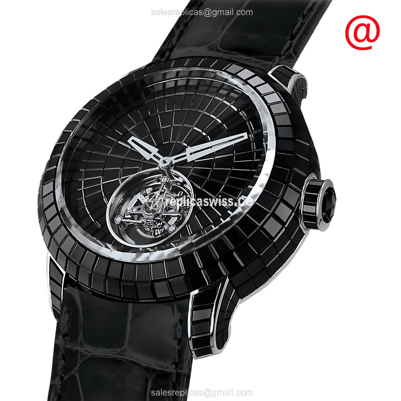 Exquisite Jacob & Co. CV201.30.BS.BS.BDA4D Caviar Tourbillon Replica, Manual Wind, 18kt Gold Case &