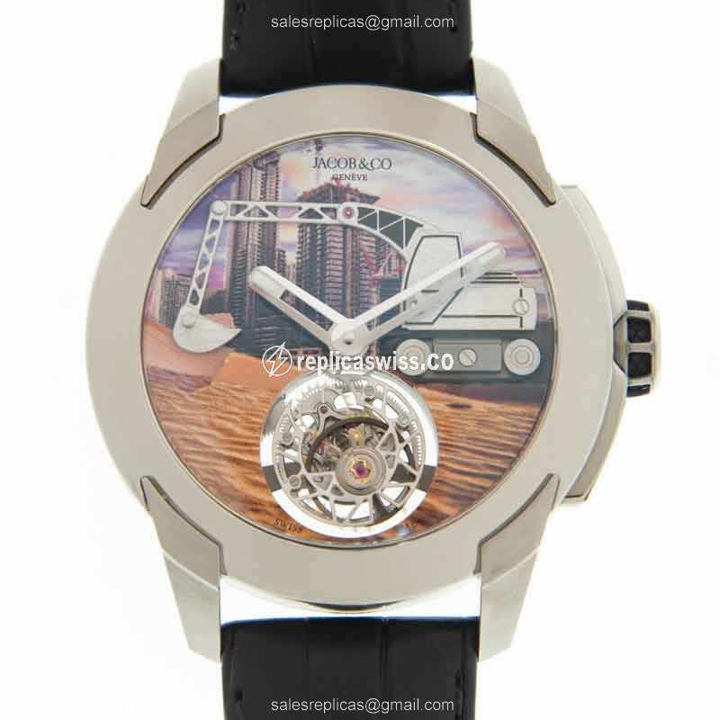 Exquisite Jacob & Co. PIONEER Replica Watch | Manual Wind Movement | Brown Dial & Titanium Case
