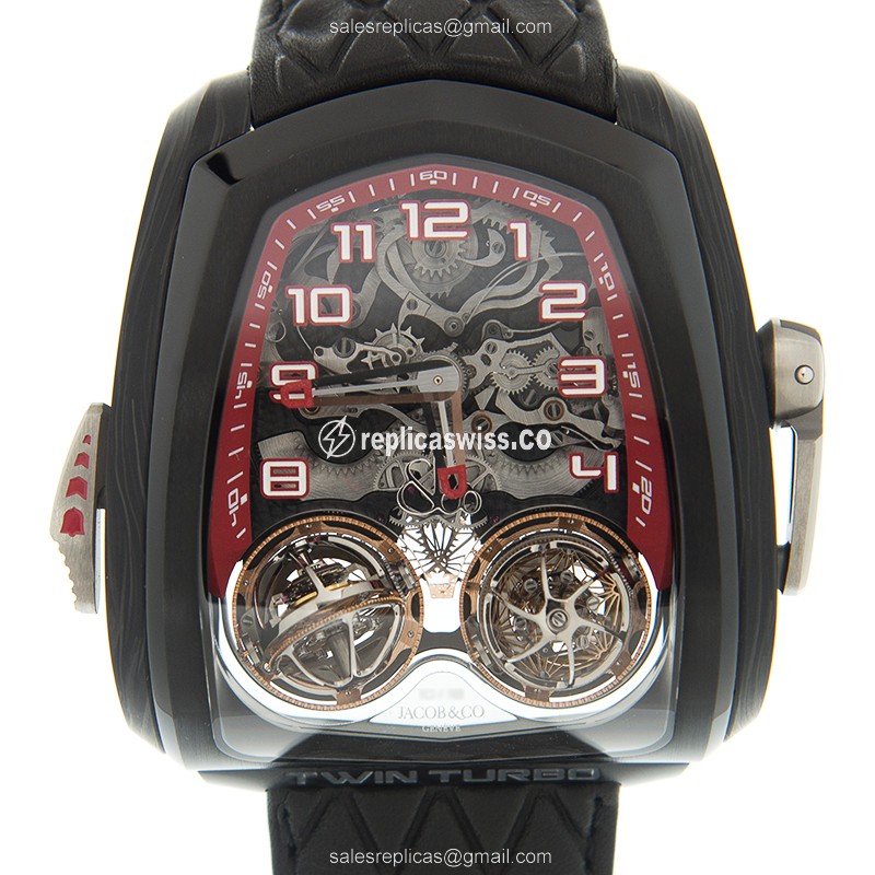 Exquisite Jacob & Co. TT100.21.NS.NK.CWA4D Replica Watch | Manual Wind | Skull Dial, Titanium Case